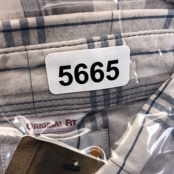 NWT Carhartt Mens Work Shirt XL Plaid Short Sleeve Button-Up Outdoors Gray - Picture 15 of 16